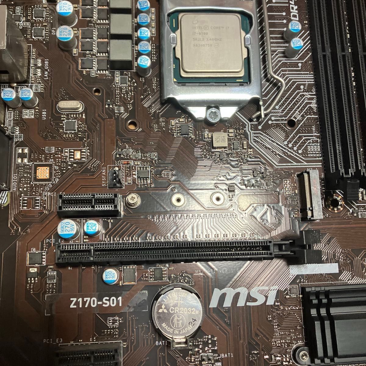 ジャンク品】Core i7 6700+msi Z170-S01マザーボード CPUセット ジャンク品】Core i7 6700+msi Z170-S01マザーボード CPUセット