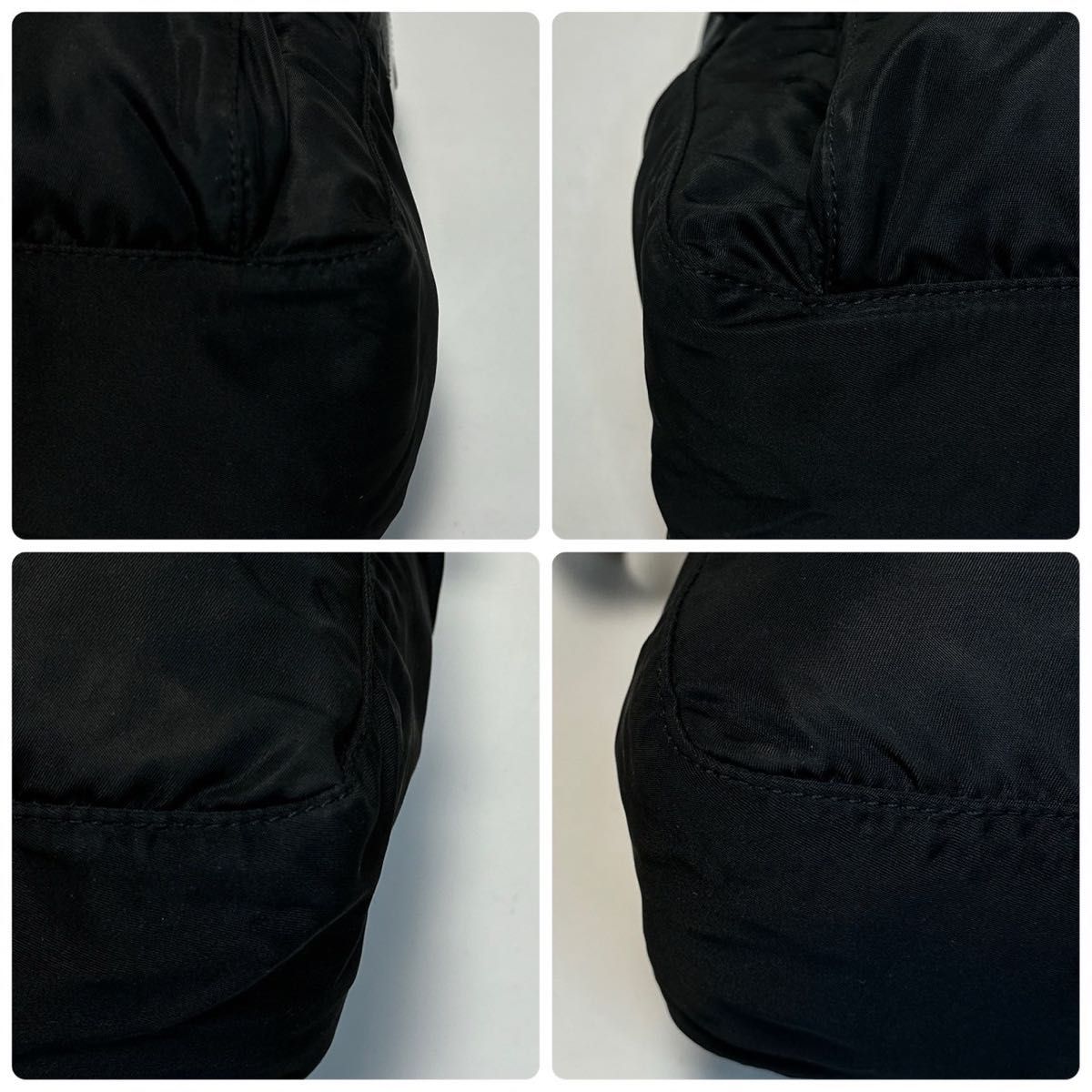 o37【極美品】プラダ 三角ロゴ ナイロン レザー ブラック o37【極美品】プラダ 三角ロゴ ナイロン レザー ブラック
