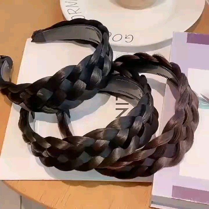 【大人気】三つ編み 編み込み カチューシャ おしゃれ かわいい 簡単 ウィッグ三つ編みヘアアクセサリー ヘッドバンド