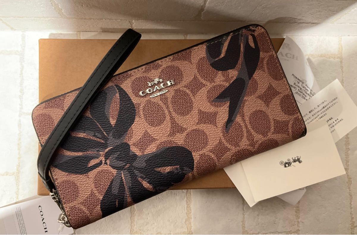 新品 COACH コーチ 長財布 シグネチャー ウォレット リボン柄 新品 COACH コーチ 長財布 シグネチャー ウォレット リボン柄
