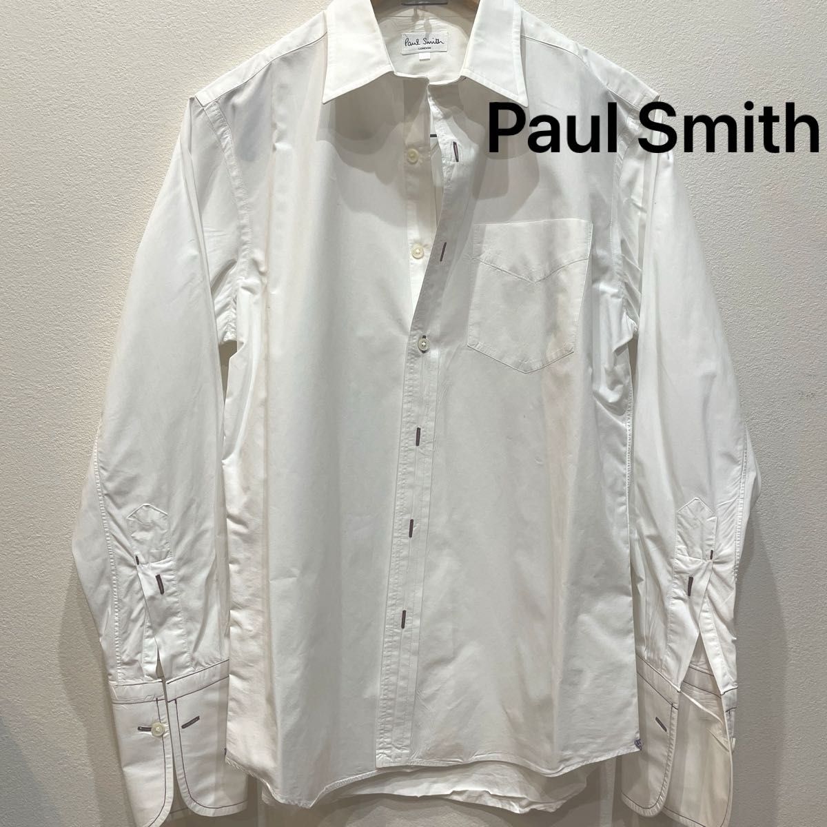 白 長袖シャツ ホワイト シャツ ポールスミス Paul Smith