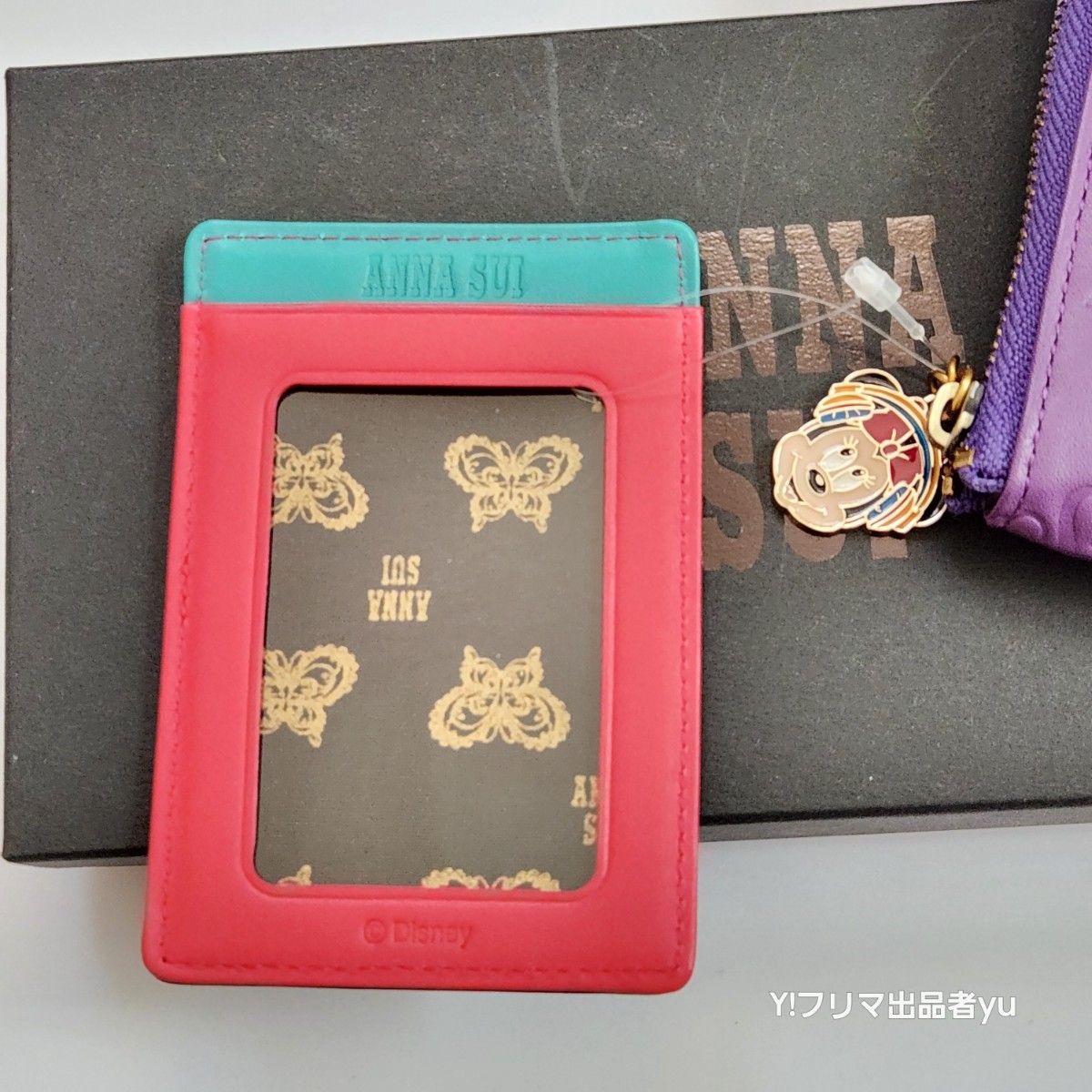 新品 ANNA SUI ディズニー DISCO L字ファスナー 長財布 パープル 新品 ANNA SUI ディズニー DISCO L字ファスナー 長財布 パープル