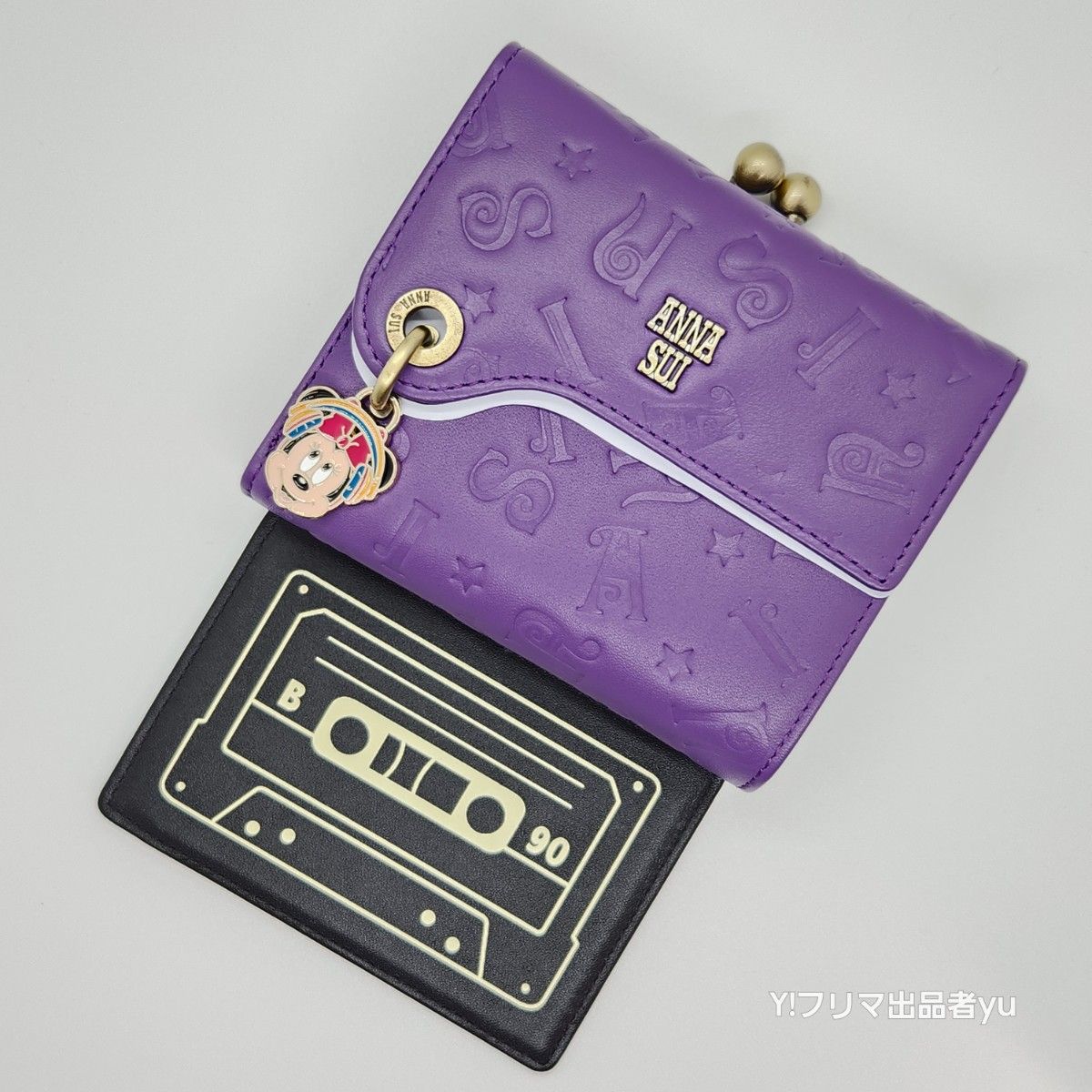 新品 ANNA SUI ディズニー DISCO がま口 折り 財布 パープル 紫 新品 ANNA SUI ディズニー DISCO がま口 折り 財布 パープル 紫
