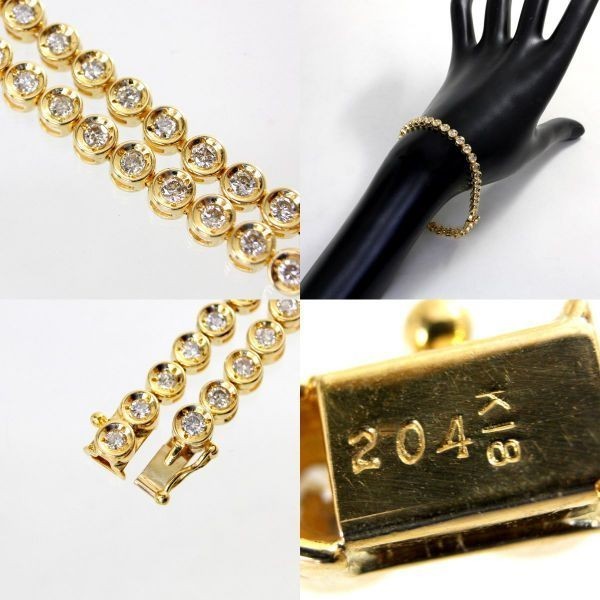 * used beautiful goods *18 gold diamond 2.04ct tennis bracele 