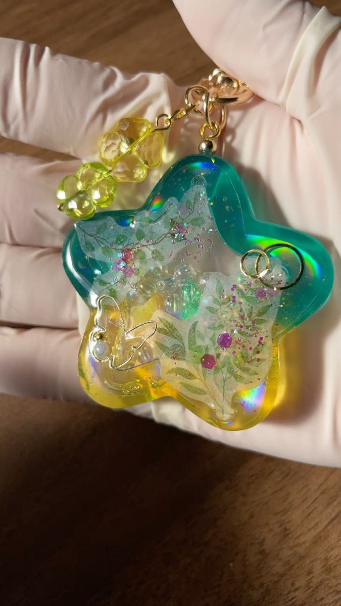 星型 シェイカーキーホルダー シャカシャカキーホルダー シェイカー