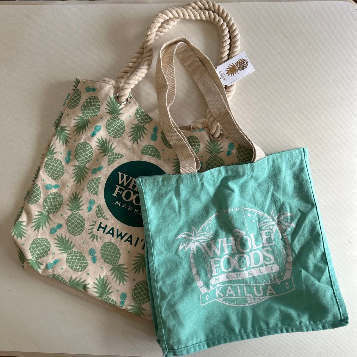 ハワイ購入 WHOLE FOODS ホールフーズ エコバッグ 2点 カイルア ハワイ購入 WHOLE FOODS ホールフーズ エコバッグ 2点 カイルア