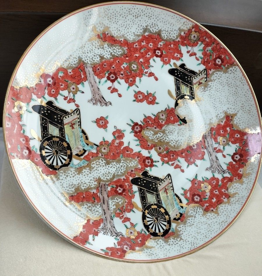 有田焼 秀峰 額皿 大皿 絵皿 御所車 梅 46㎝|Yahoo!フリマ(旧 有田焼 秀峰 額皿 大皿 絵皿 御所車 梅 46㎝|Yahoo!フリマ(旧