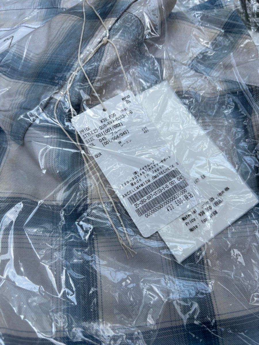 ANCELLM 別注 チェックシャツ ブルー 1 アンセルム オンブレ ANCELLM 別注 チェックシャツ ブルー 1 アンセルム オンブレ