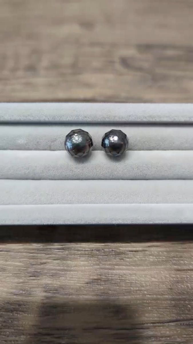 【Moncote】K18タヒチカットパールダイヤピアス