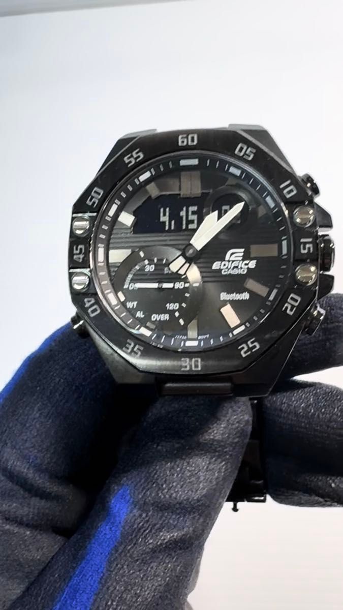 お買い得品・余り駒・箱1式付・極上品!CASIO・EDIFICE・ECBー10・クロノグラフ・Bluetooth・モバイルリンク