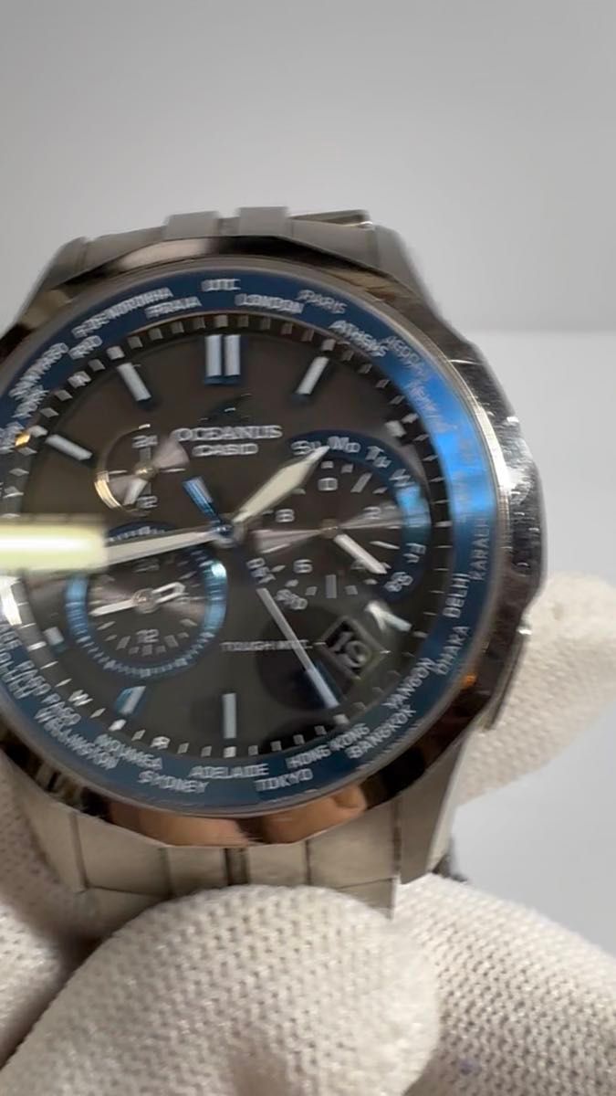 箱・取説付・美品!CASIO・OCEANUS・OCWーS1400・Manta・電波ソーラー・オシアナス・マンタ・チタン