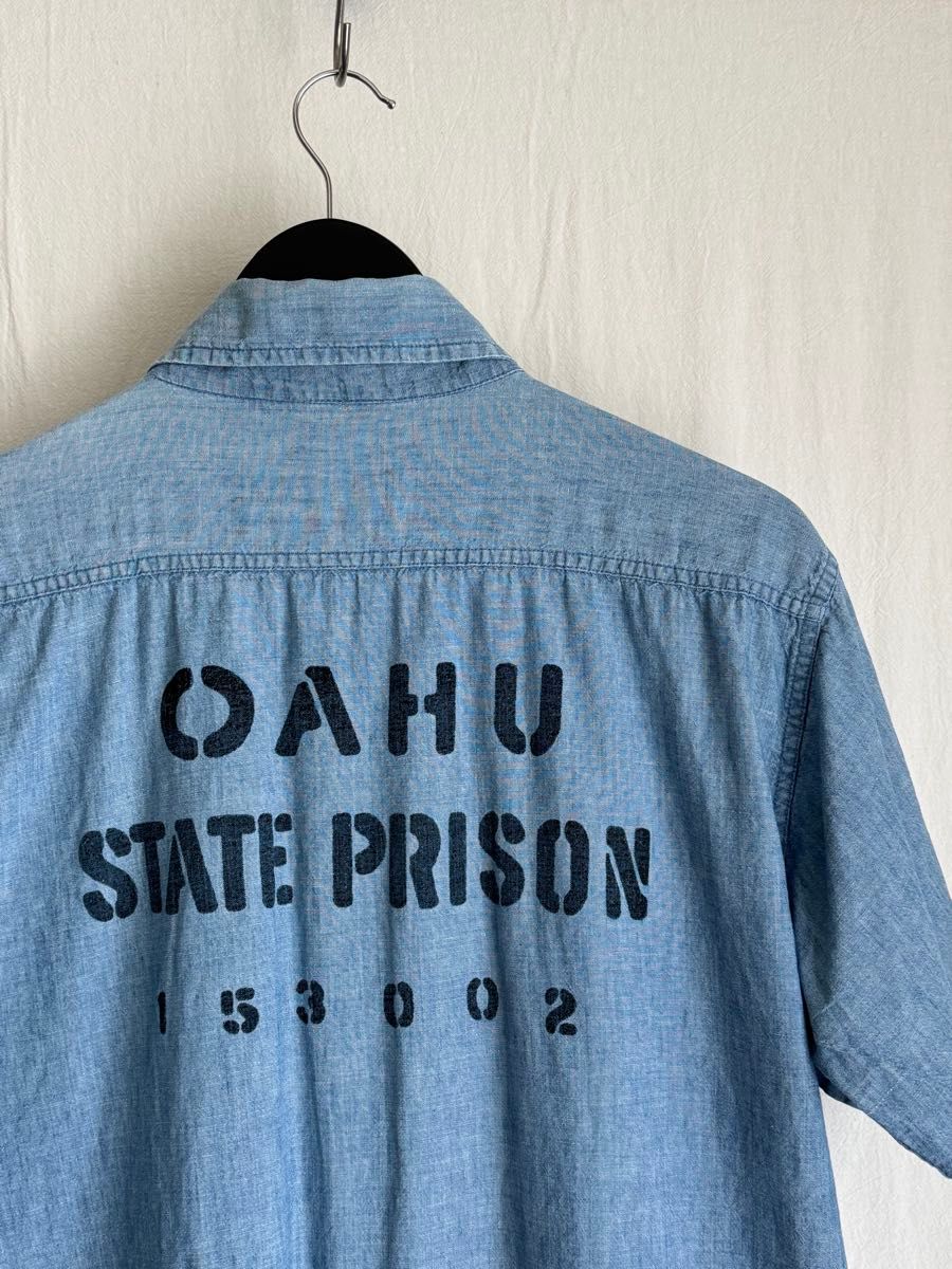 1960s OAHU STATE PRISON プリズナーシャンブレーシャツ 半袖 1960s OAHU STATE PRISON プリズナーシャンブレーシャツ 半袖