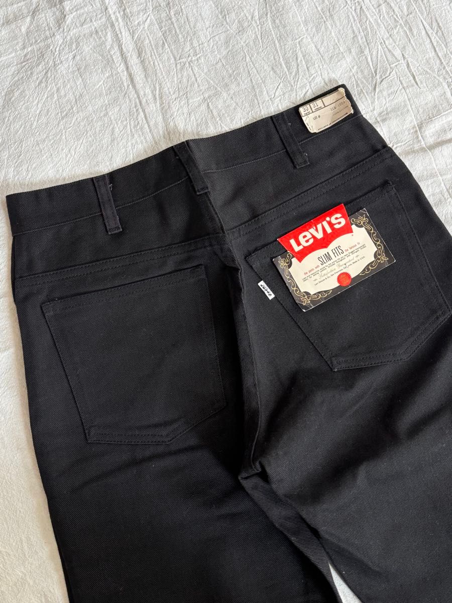 1960s DEAD STOCK Levi's 518 BIG-E カツラギパンツ ブラック 白 1960s DEAD STOCK Levi's 518 BIG-E カツラギパンツ ブラック 白