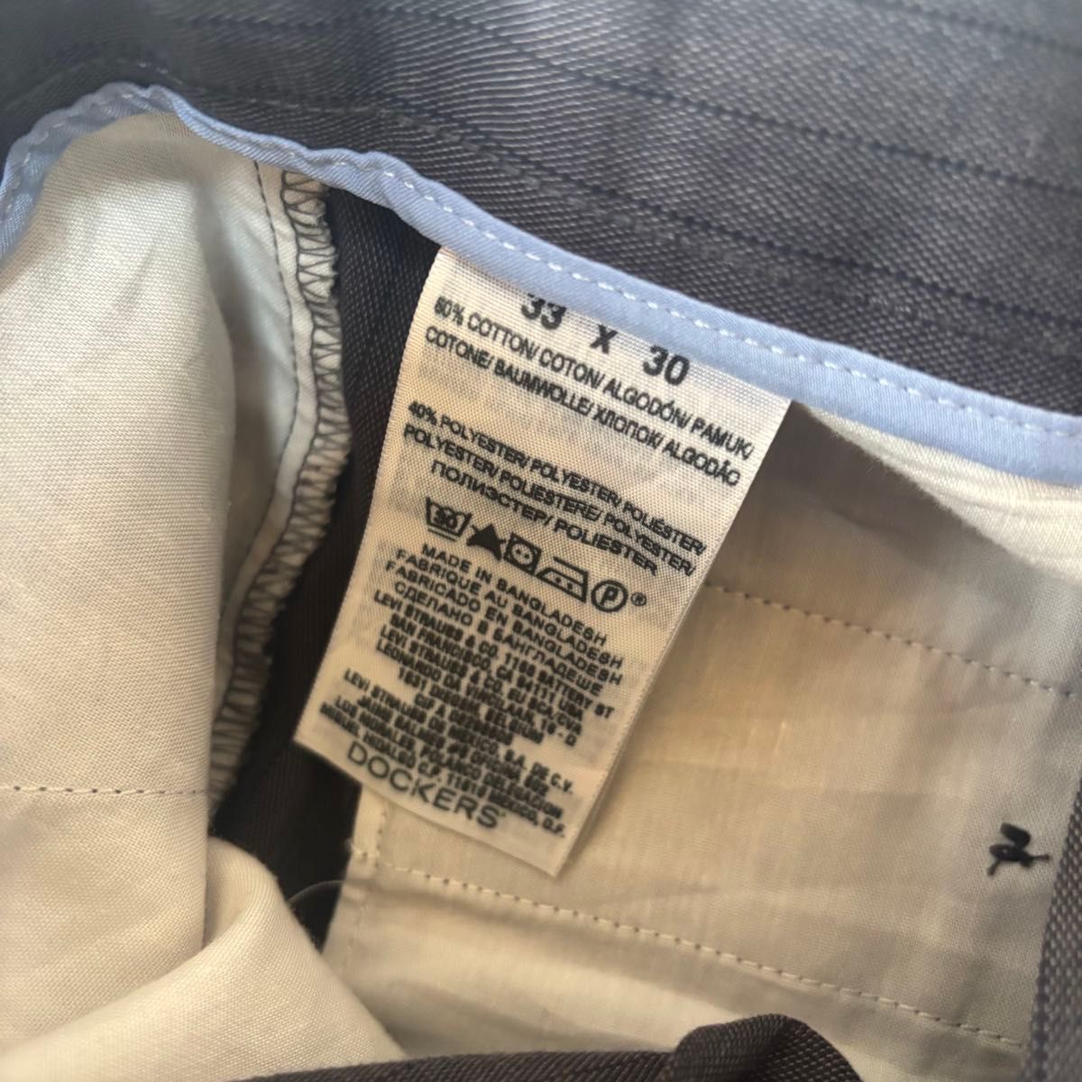 古着 DOCKERS ストライプ スラックス ワイド ダークグレー 古着 DOCKERS ストライプ スラックス ワイド ダークグレー