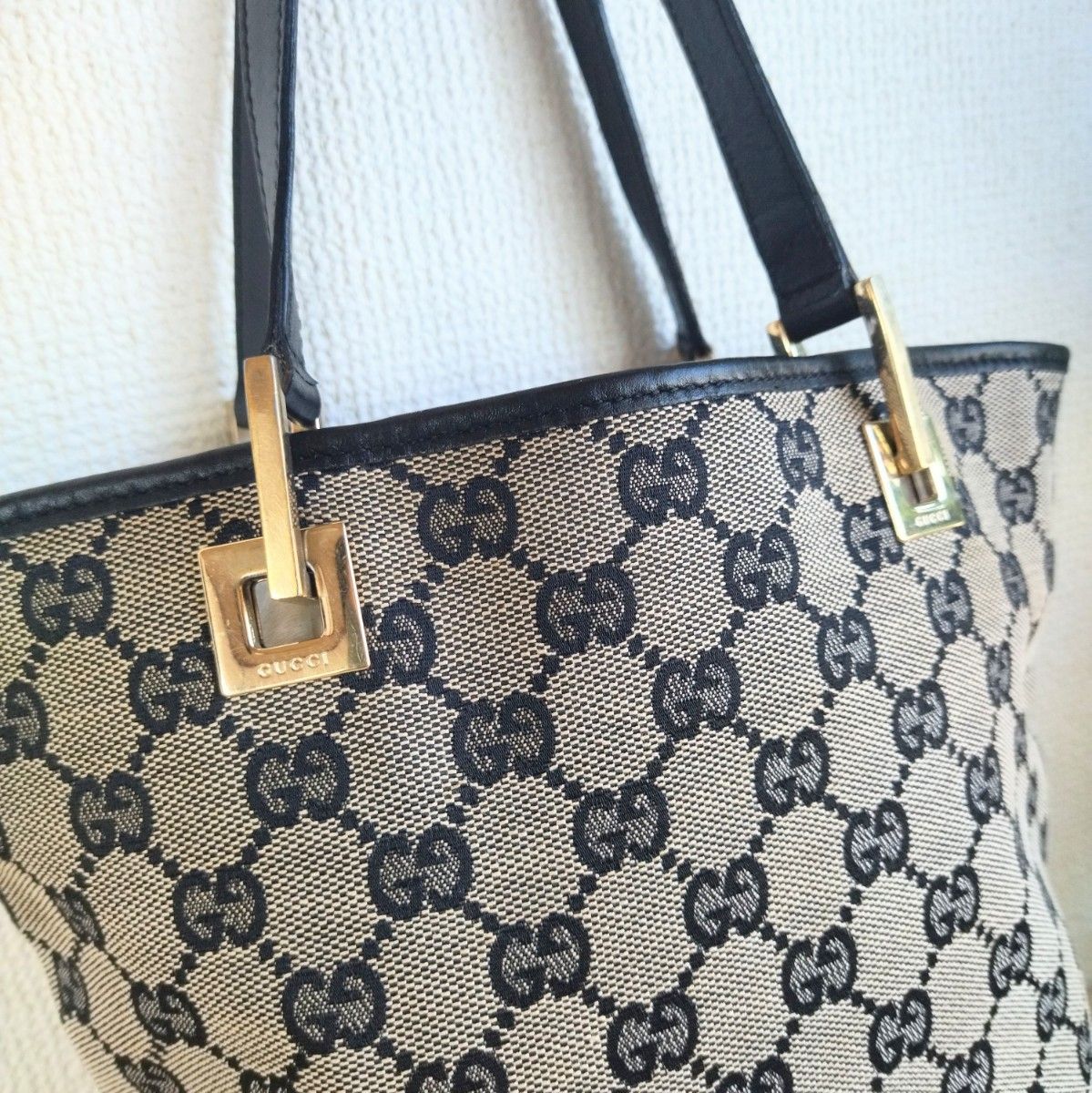 GUCCIグッチ GGキャンバス レザー ハンドバッグ トートバック GUCCIグッチ GGキャンバス レザー ハンドバッグ トートバック