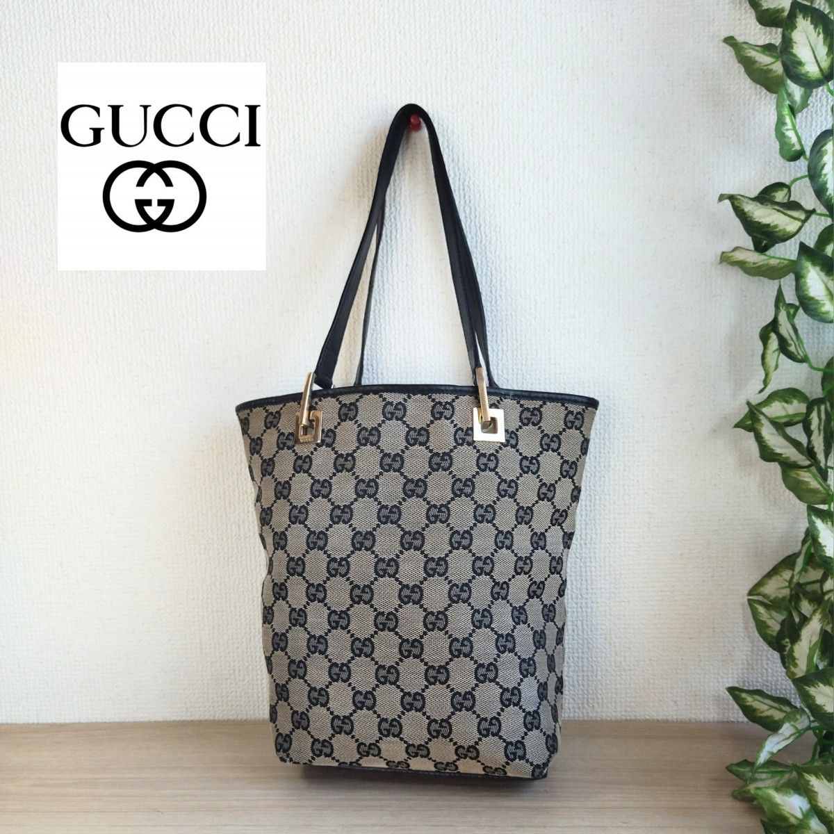 GUCCIグッチ GGキャンバス レザー ハンドバッグ トートバック GUCCIグッチ GGキャンバス レザー ハンドバッグ トートバック