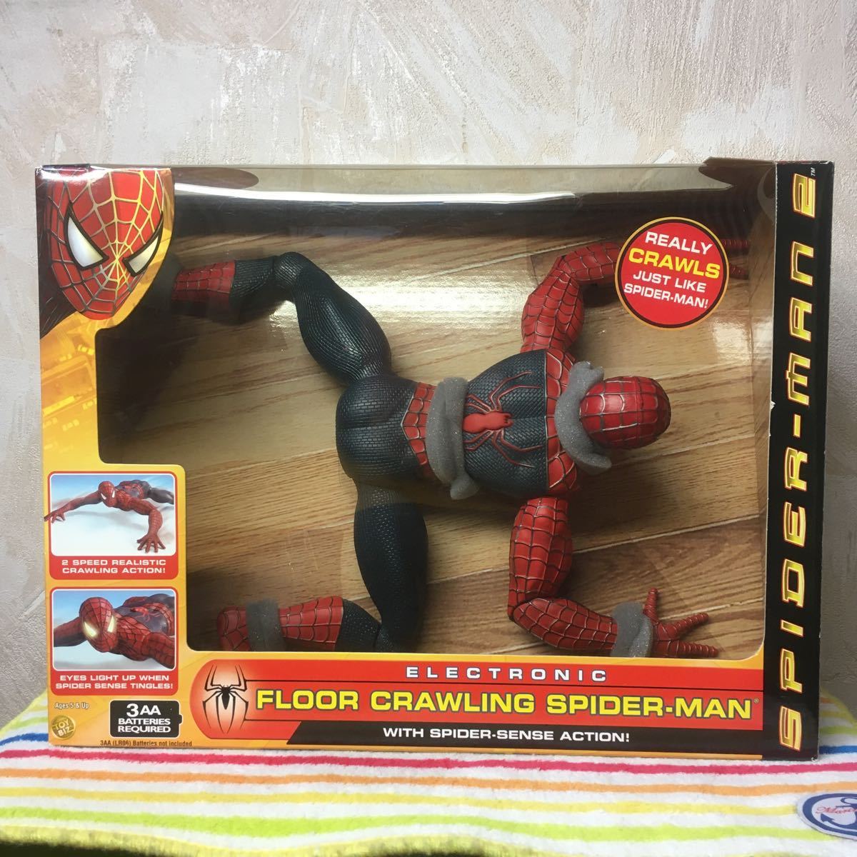 ☆TOY BIZ(トイビズ)☆エレクトロニック フロアークローリング スパイダーマン(映画スパイダーマン2)ELECTRONIC FLOOR CRAWLING SPIDER-MAN_画像1