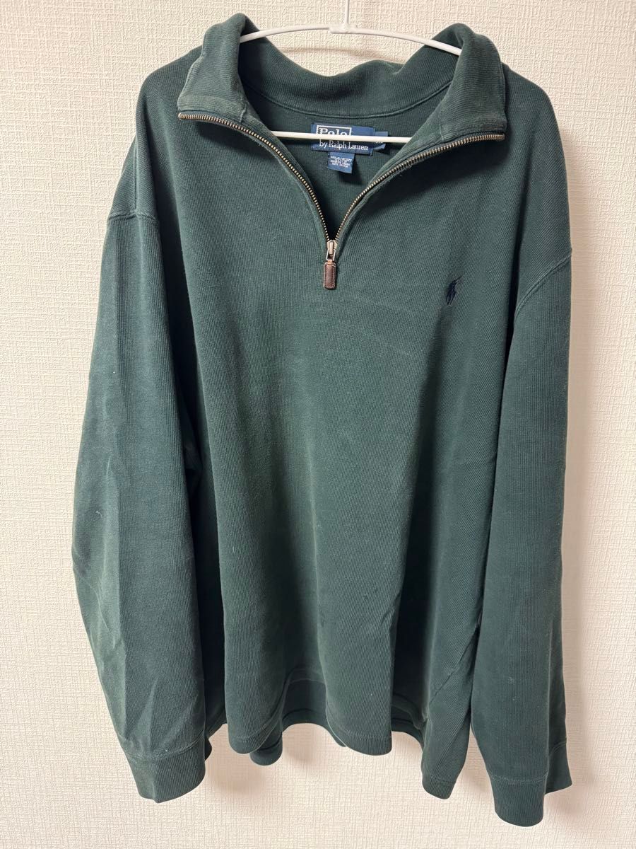 Polo by Ralph Lauren ハーフジップ スウェット グリーン XL Polo by Ralph Lauren ハーフジップ スウェット グリーン XL