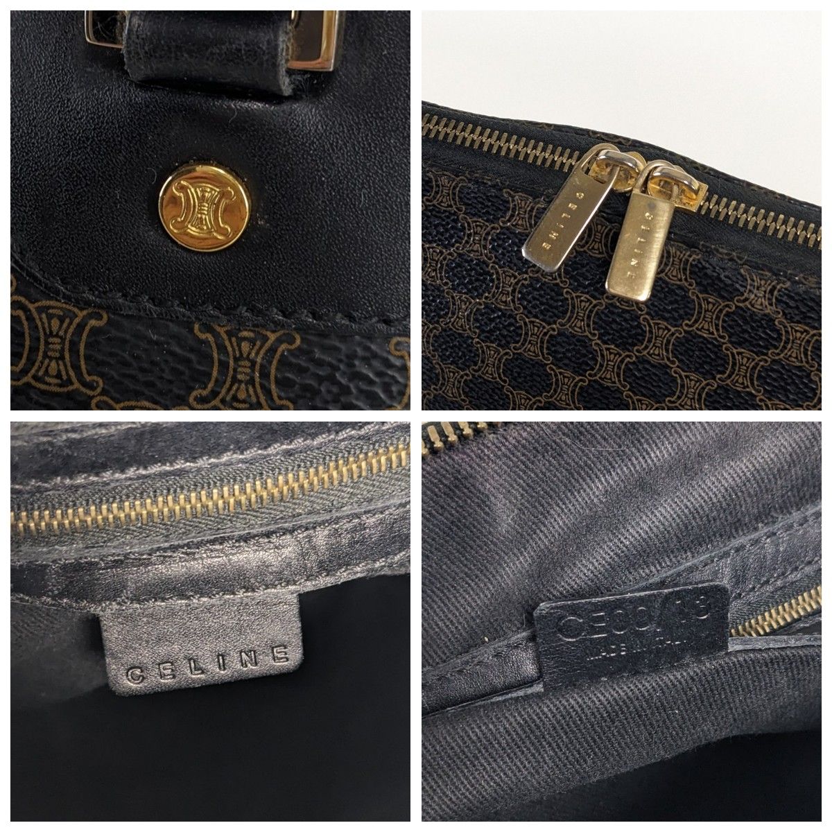 美品 セリーヌ ハンドバッグ ショルダーバッグ 2way 黒マカダム 美品 セリーヌ ハンドバッグ ショルダーバッグ 2way 黒マカダム