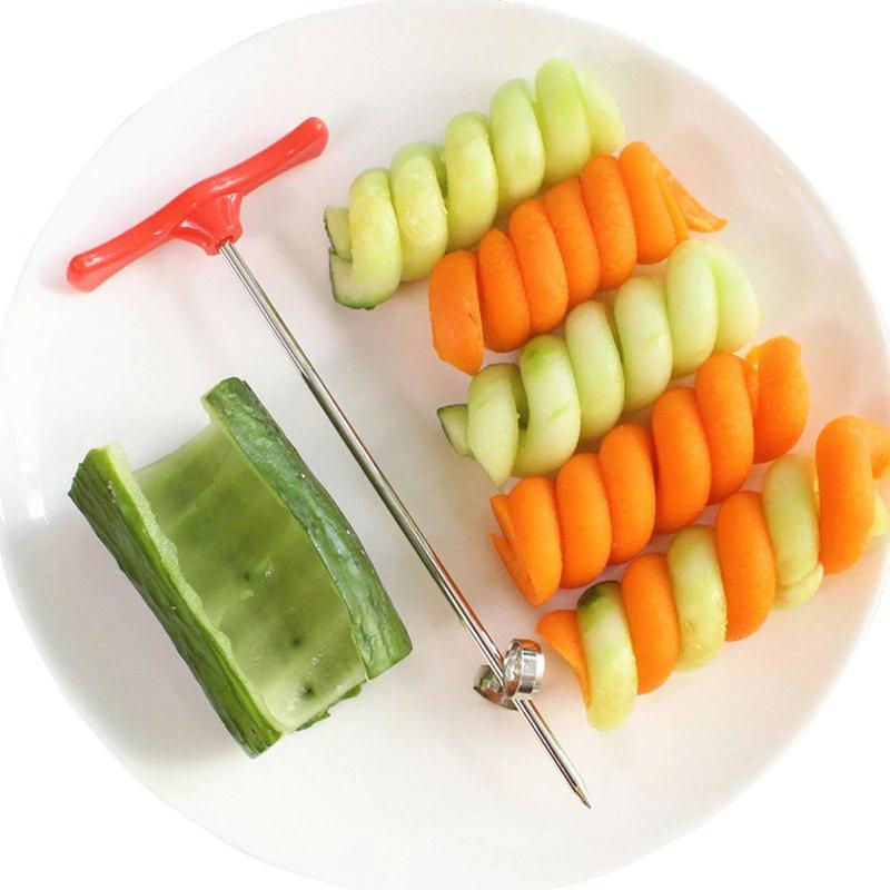  vegetable spiral knife potato person Gin cucumber salad chopper Easy spiral screw slicer cutter Spiralizer kitchen tool 