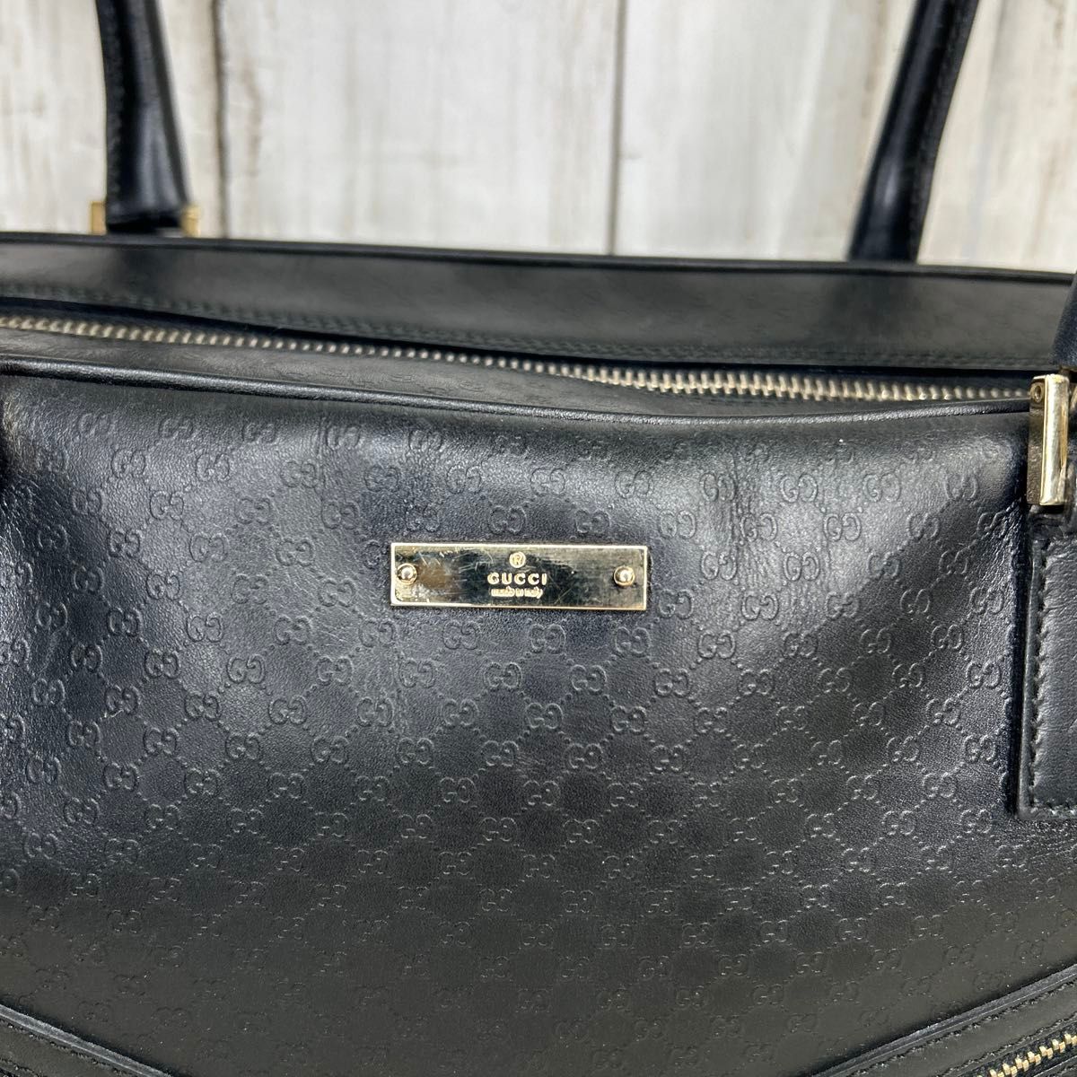 GUCCI ミニボストンバッグ ハンドバッグ ロゴ マイクロシマ GUCCI ミニボストンバッグ ハンドバッグ ロゴ マイクロシマ