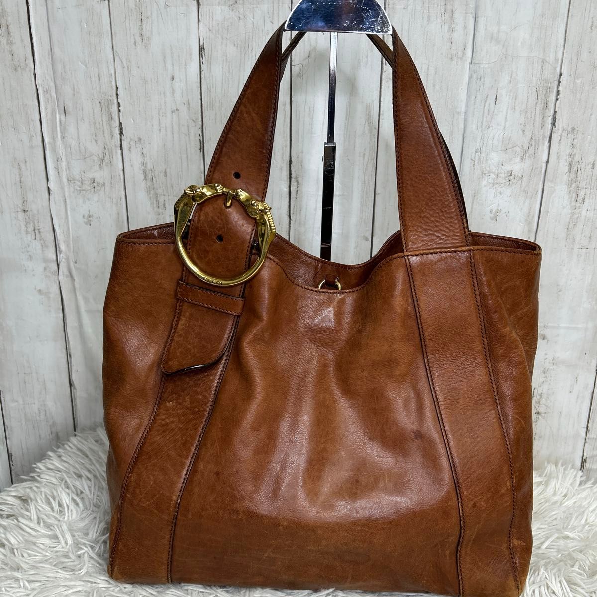 希少 GUCCI トートバッグ ハンドバッグ 馬 ホースビット レザー 希少 GUCCI トートバッグ ハンドバッグ 馬 ホースビット レザー