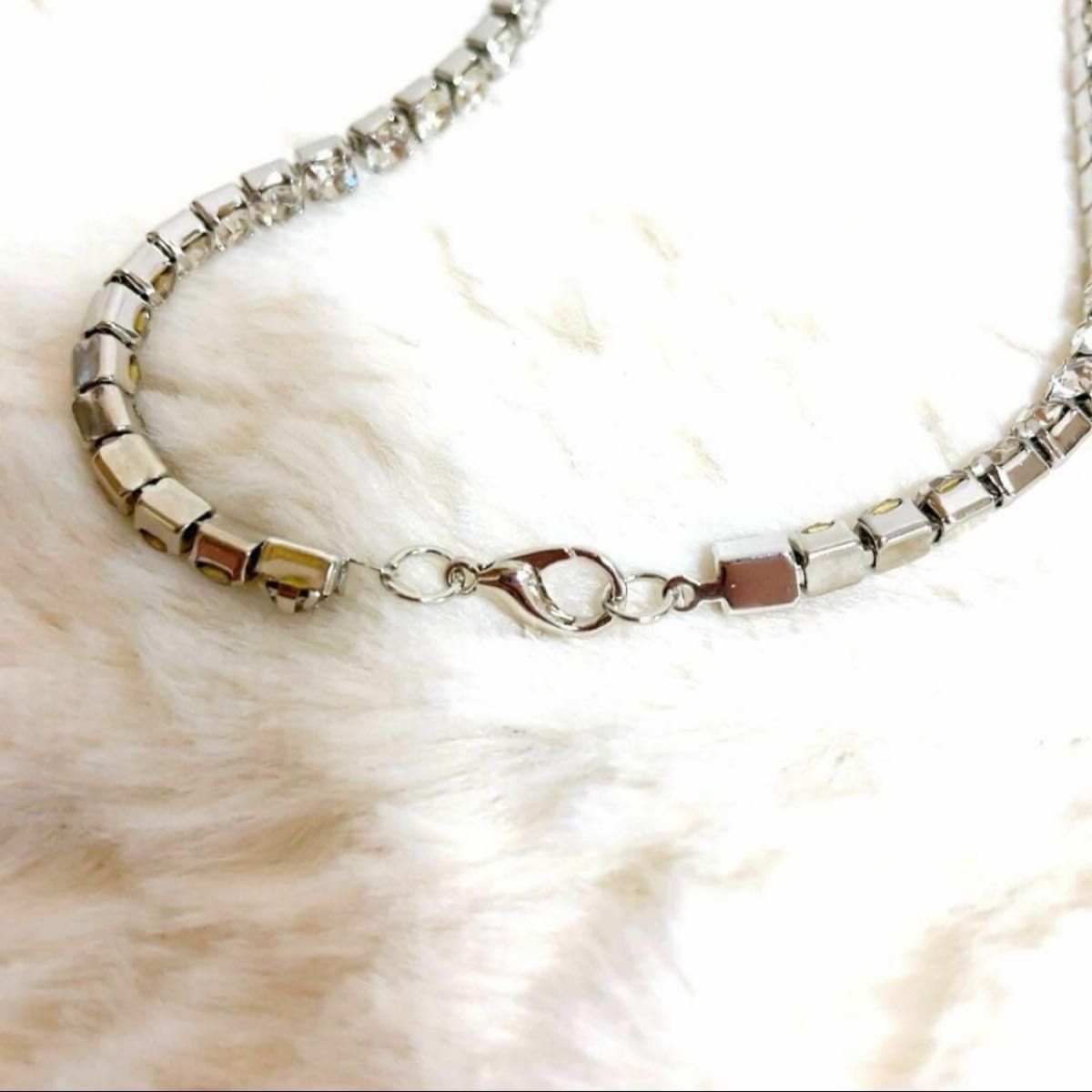 55センチ シルバー CZ ダイヤモンド ネックレス テニスチェーン 55センチ シルバー CZ ダイヤモンド ネックレス テニスチェーン