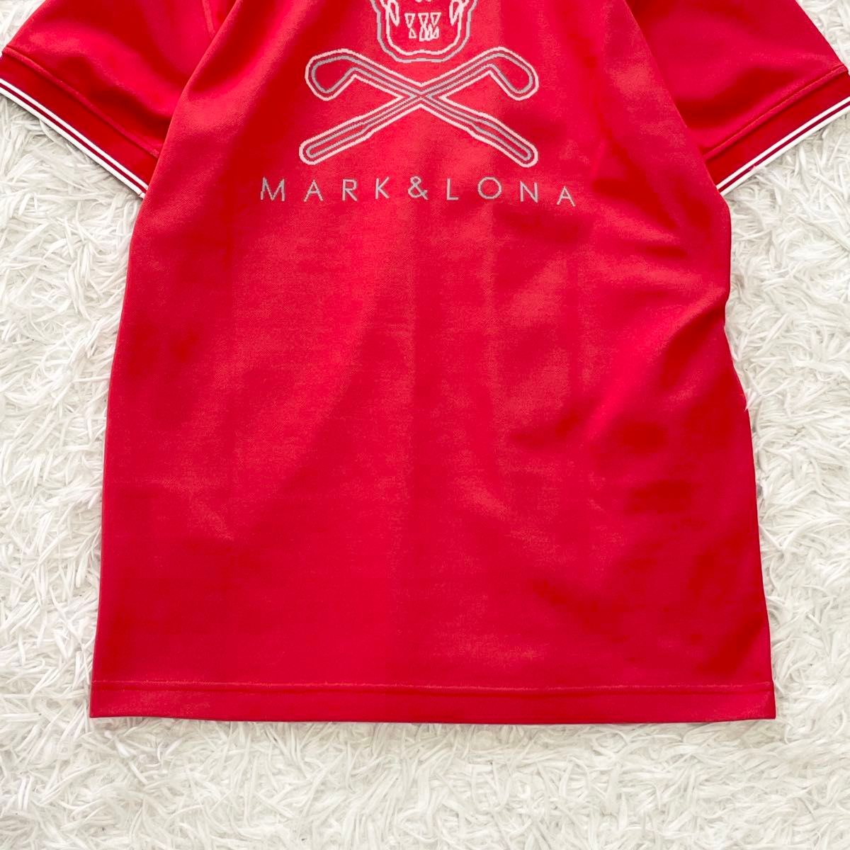MARK&LONA マークアンドロナ ポロシャツ ゴルフ スカル レッド MARK&LONA マークアンドロナ ポロシャツ ゴルフ スカル レッド
