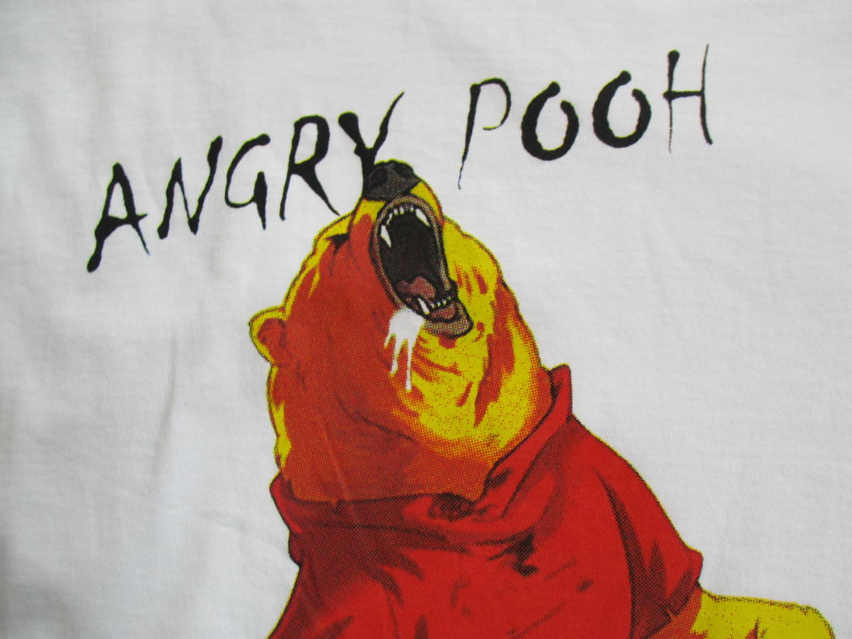 Paypayフリマ 新品 おもしろｔシャツ 白 ホワイト Mサイズ Angry Pooh 怒ったプーさん パロディ ユニーク 面白 メンズ オモシロ 人気 かわいい プリント