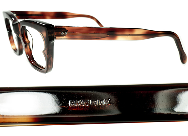  発明大国イギリス発 ARTピース 1960s デッドストックENGLAND製 ウェリントン型リーディンググラス 老眼鏡 size46/20 DEMI AMBER a7367_画像3