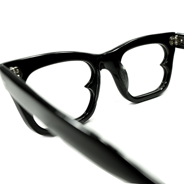  非日常的UNIQUEブリティッシュCLASSIC MODERN1960s デッド ENGLAND製 ウェリントン型リーディンググラス 老眼鏡 size46/20 BLACK a7368_画像4