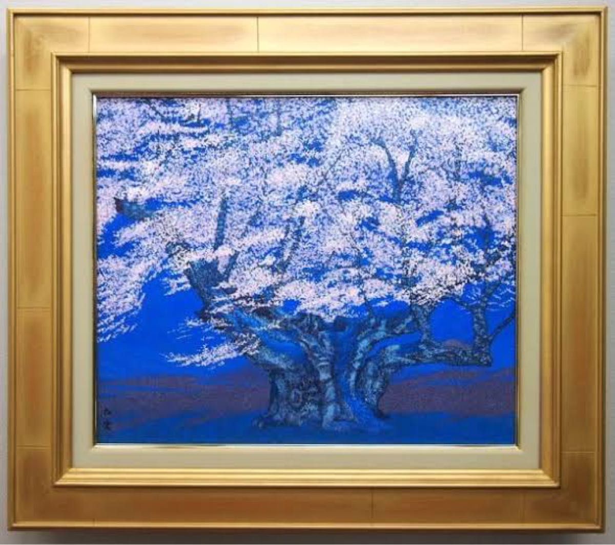百瀬太虚 「千古 (淡墨桜)」 油彩画 8号 裏書あり 夜桜 秀作 一 百瀬太虚 「千古 (淡墨桜)」 油彩画 8号 裏書あり 夜桜 秀作 一