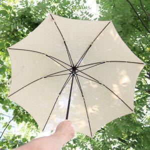 グランシュマン オリジナル　日傘 リネン100% ラタン 藤 オートミール 50cm 新品_画像4