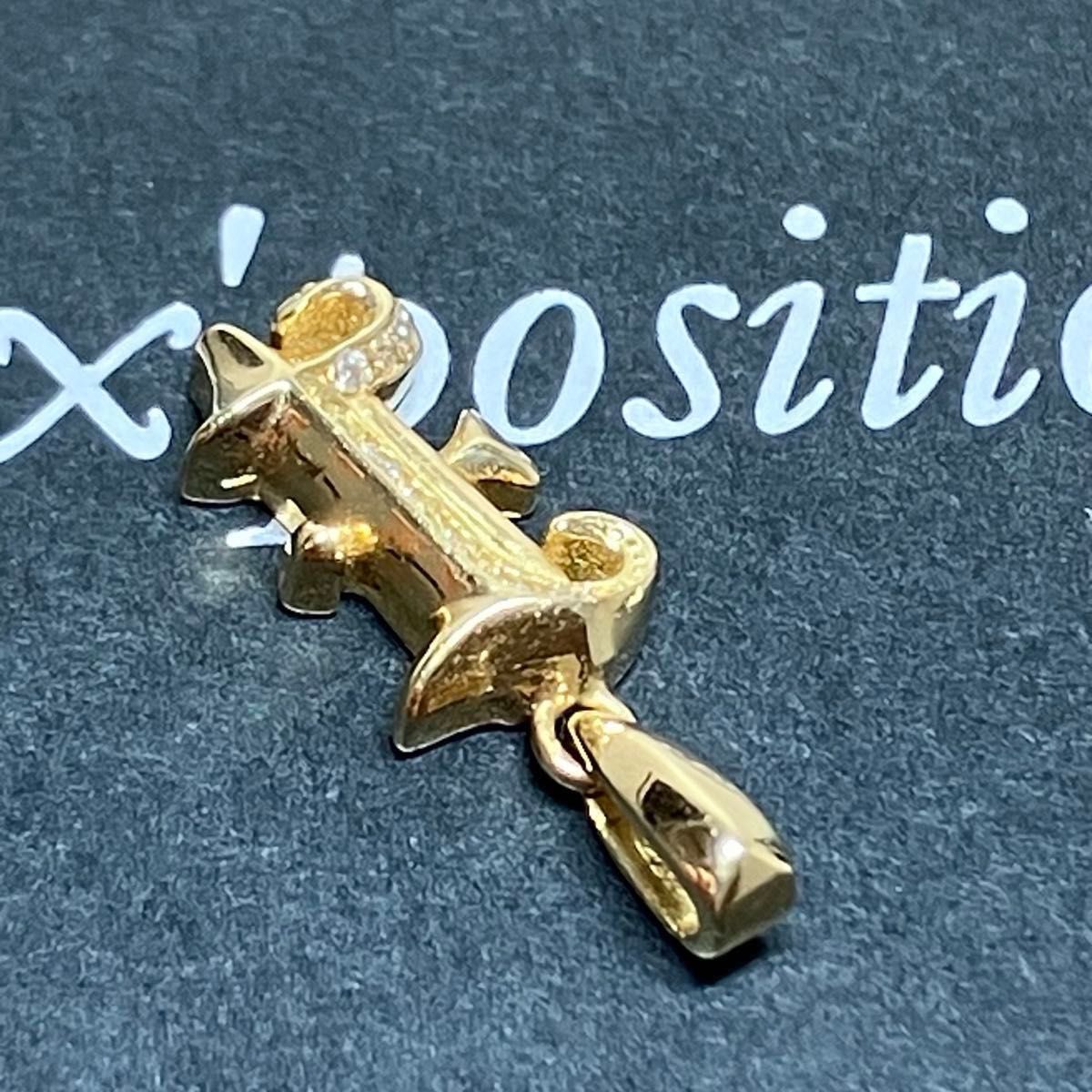 ダイヤモンド チャーム ネックレス 18金 YG K18 ペンダント ダイヤモンド チャーム ネックレス 18金 YG K18 ペンダント