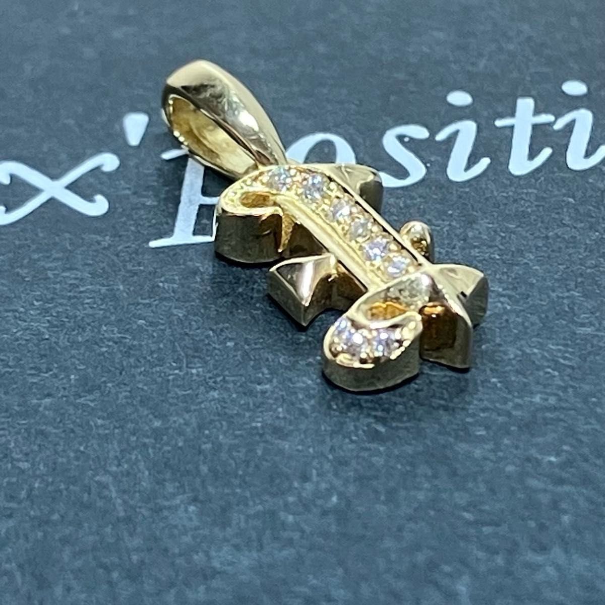 ダイヤモンド チャーム ネックレス 18金 YG K18 ペンダント ダイヤモンド チャーム ネックレス 18金 YG K18 ペンダント