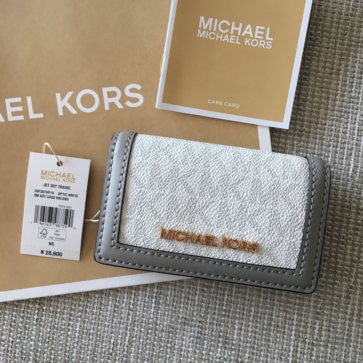 新品 MICHEAL KORS マイケルコース シグネチャーグレー キー 新品 MICHEAL KORS マイケルコース シグネチャーグレー キー