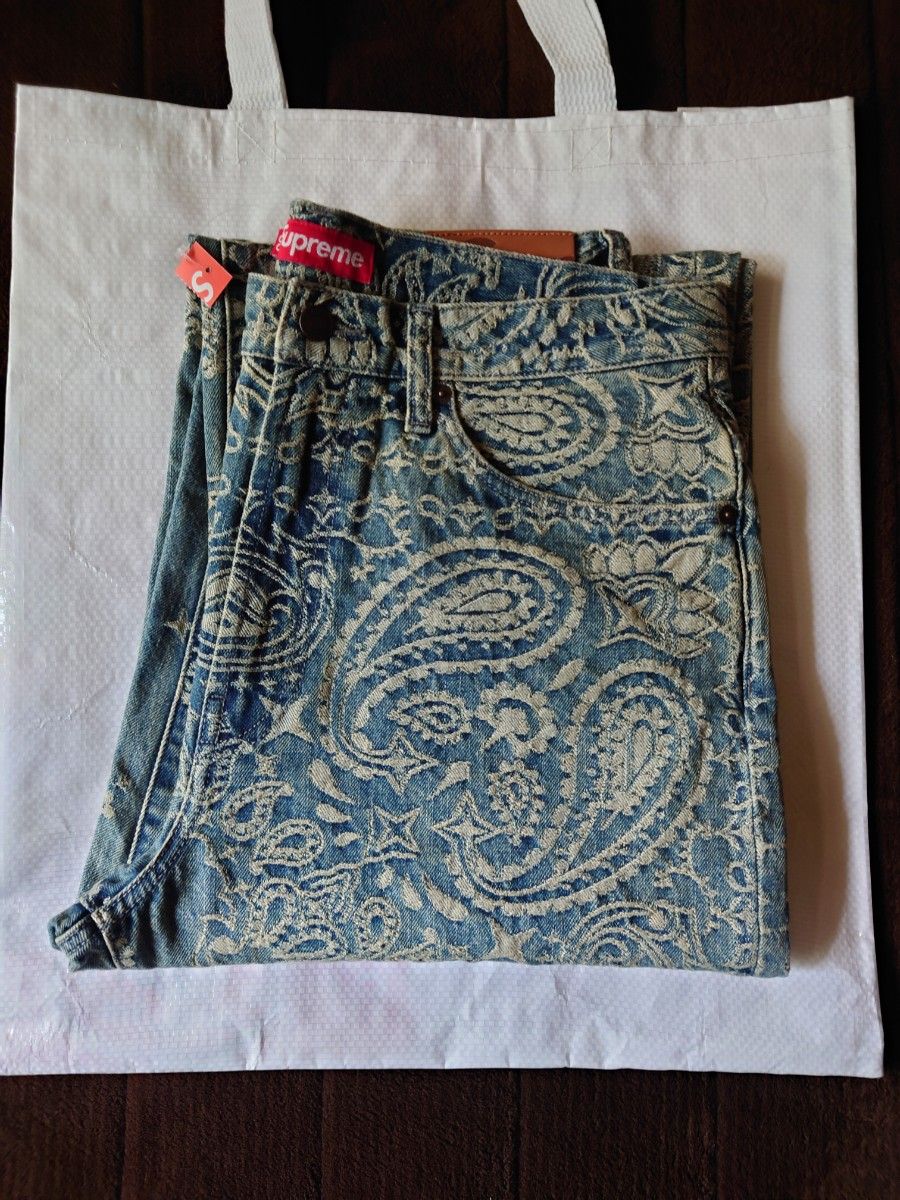 Supreme Bandana Jacquard Baggy Jean Blue 30サイズ Supreme Bandana Jacquard Baggy Jean Blue 30サイズ