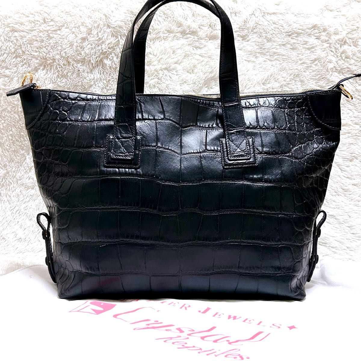 ほぼ未使用 レザージュエルズ 2WAY クロコ ショルダーバッグ ほぼ未使用 レザージュエルズ 2WAY クロコ ショルダーバッグ