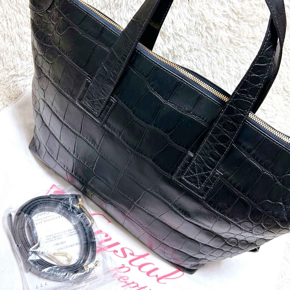 ほぼ未使用 レザージュエルズ 2WAY クロコ ショルダーバッグ ほぼ未使用 レザージュエルズ 2WAY クロコ ショルダーバッグ