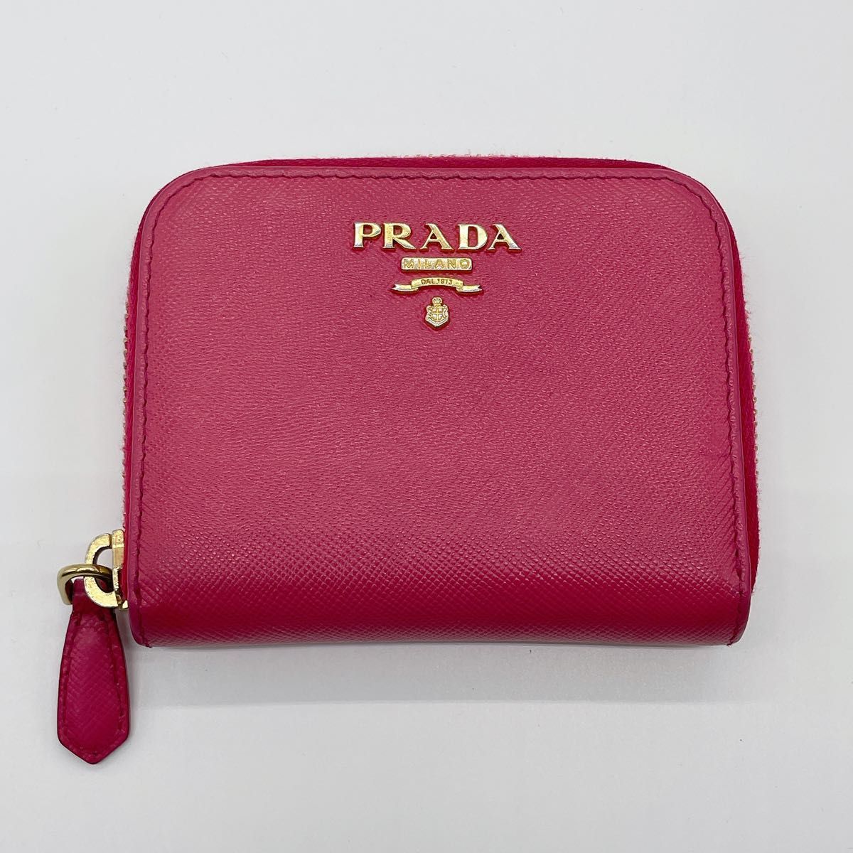 PRADA プラダ サフィアーノレザー コインケース ピンク ゴールド PRADA プラダ サフィアーノレザー コインケース ピンク ゴールド