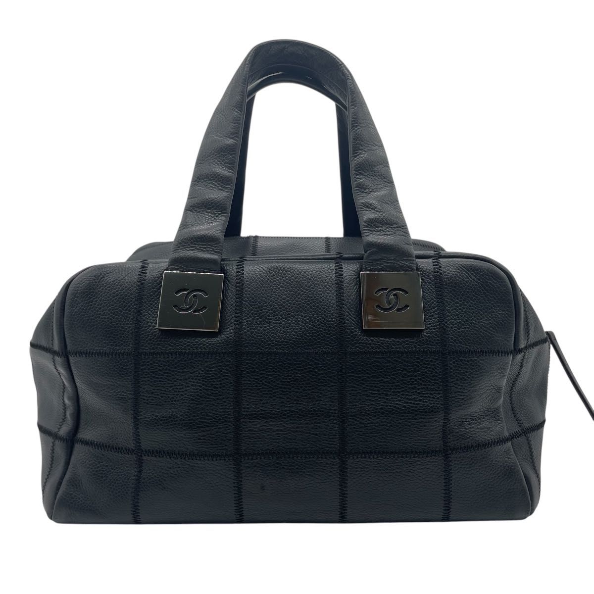 CHANEL シャネル チョコバー キャビアスキン ボストンバッグ CHANEL シャネル チョコバー キャビアスキン ボストンバッグ