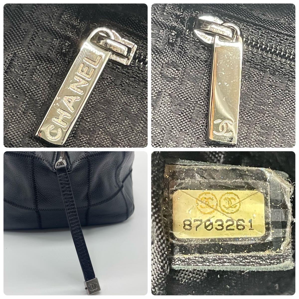 CHANEL シャネル チョコバー キャビアスキン ボストンバッグ CHANEL シャネル チョコバー キャビアスキン ボストンバッグ