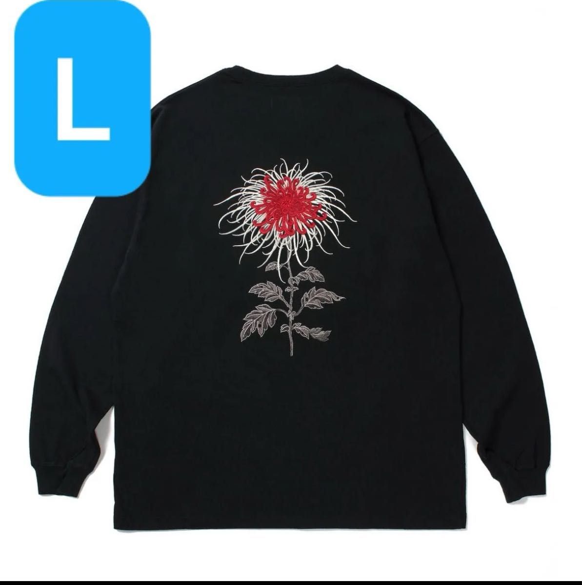 Lサイズ GAKKIN × BUDSPOOL 日章菊 EMBROIDERY L/S TEE ロンT 舐 Lサイズ GAKKIN × BUDSPOOL 日章菊 EMBROIDERY L/S TEE ロンT 舐