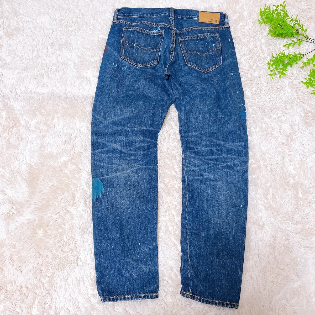 未使用級】 ポロ ラルフローレン 27 XL 希少 ダメージデニム 未使用級】 ポロ ラルフローレン 27 XL 希少 ダメージデニム