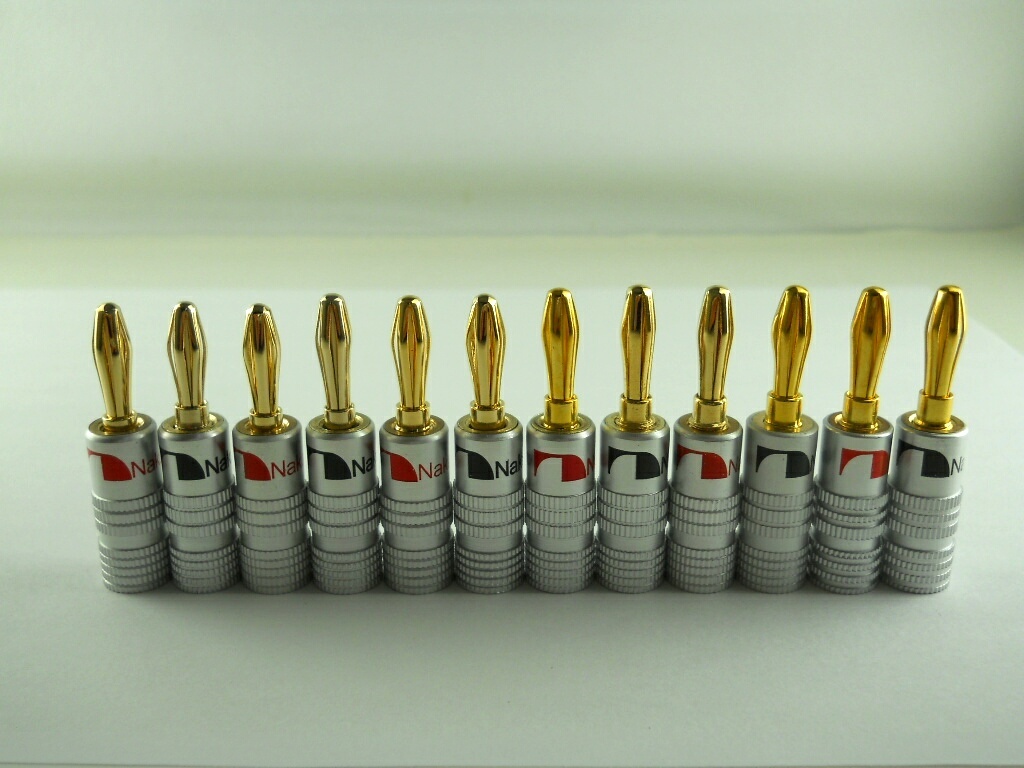 ☆ナカミチ Nakamichi バナナプラグ 24K 金メッキ 12本セット C ☆ナカミチ Nakamichi バナナプラグ 24K 金メッキ 12本セット C