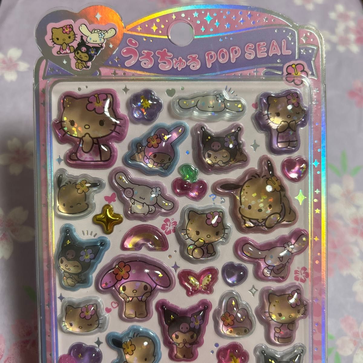 サンリオキャラクターズ うるちゅるポップシール 日焼けサマー サンリオキャラクターズ うるちゅるポップシール 日焼けサマー