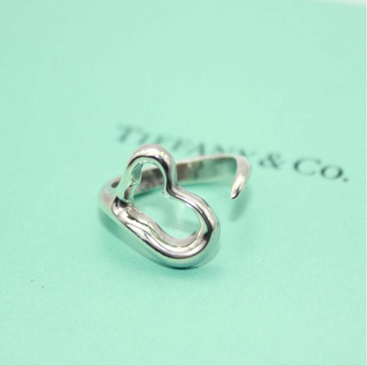 美品 Tiffany&Co ティファニー オープンハート リング 指輪 9号 美品 Tiffany&Co ティファニー オープンハート リング 指輪 9号