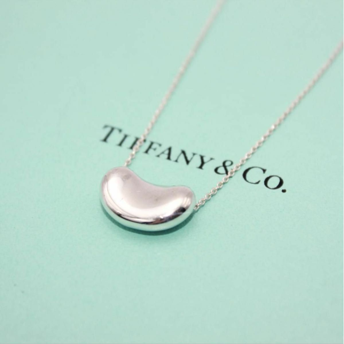 美品 Tiffany&Co ティファニー ビーン シルバー ネックレス 925 美品 Tiffany&Co ティファニー ビーン シルバー ネックレス 925