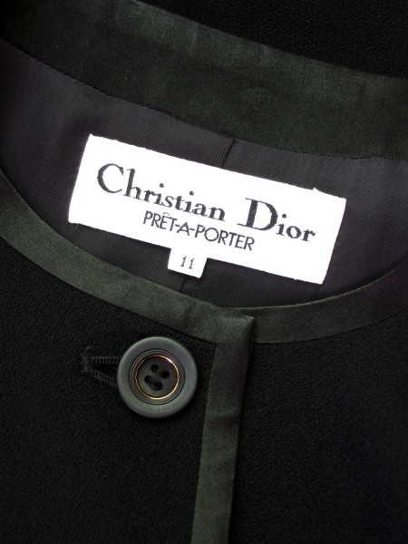  прекрасный товар / Christian Dior pre ta Porte Christian Dior высококлассный жакет надпись 11 номер (L соответствует ) чёрный / черный шерсть 100% весна осень внешний женский 