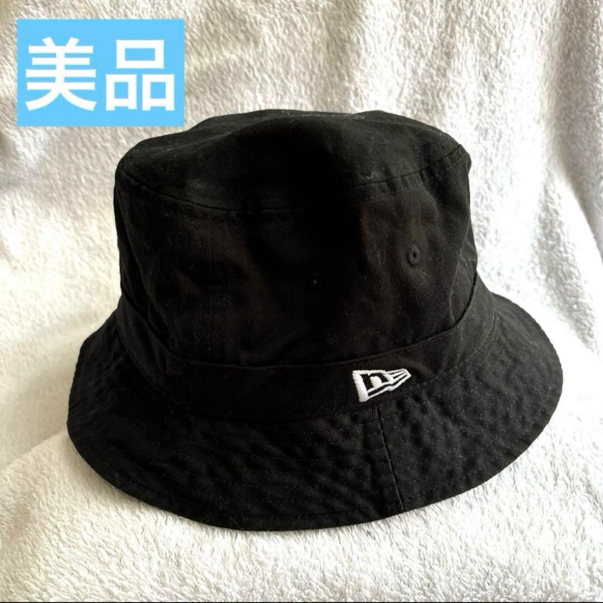 美品】NEW ERA ニューエラ バケットハット ブラック S M HAT 美品】NEW ERA ニューエラ バケットハット ブラック S M HAT